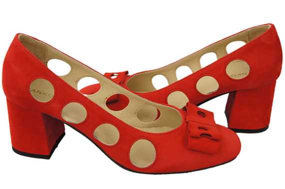 Dámská obuv Červené semišové kožené lodičky 182 ElitaBut