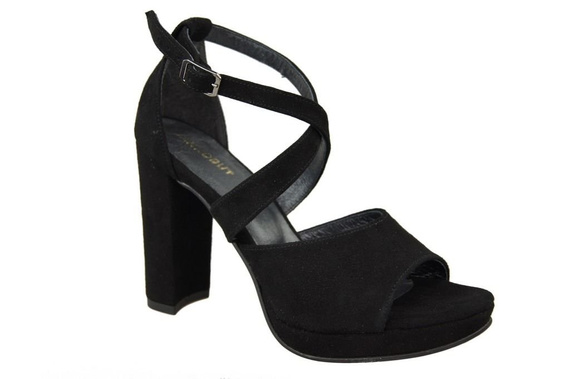 Dámské sandály z černé přírodní kůže 114 ElitaBut