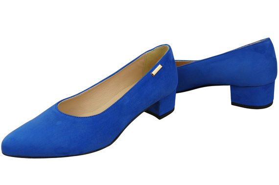 Pohodlná azurová dámská obuv z přírodní semišové kůže 220 od ElitaBut