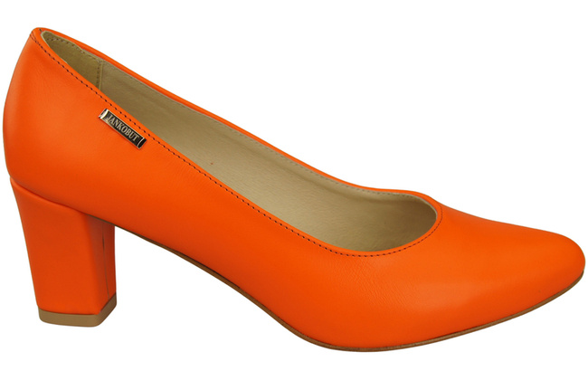 Klasické hladké dámské boty Pumpkinkin Orange in Natural Leather 213 ElitaBut