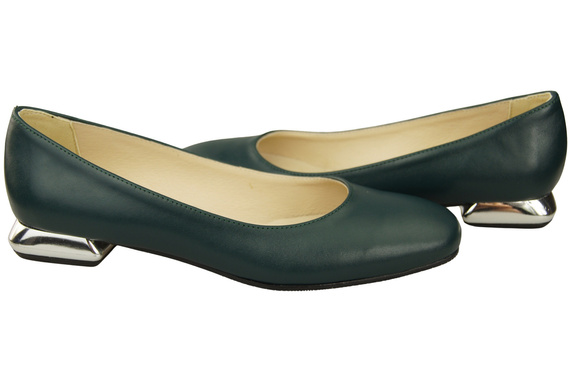 Ploché dámské boty Malachite lodičky Ozdobný podpatek Přírodní kůže 209 ElitaBut