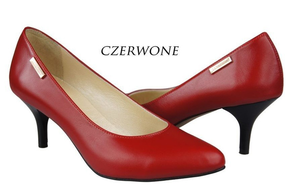 Dámská obuv Dámské lodičky z přírodní kůže Červená 825 ElitaBut