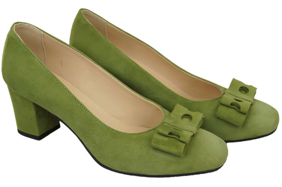 Dámská obuv Pistachio Natural Leather Suede pumps 163 ElitaBut