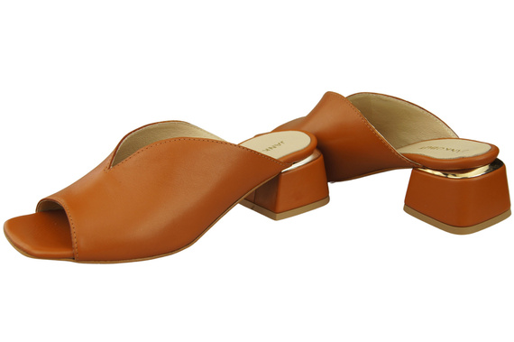 Dámská obuv Červené žabky na podpatku Přírodní kůže 210 ElitaBut