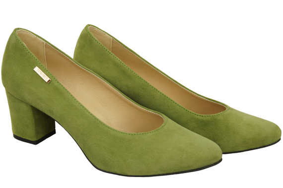Dámská obuv Pistachio Natural Leather Suede pumps 106 ElitaBut
