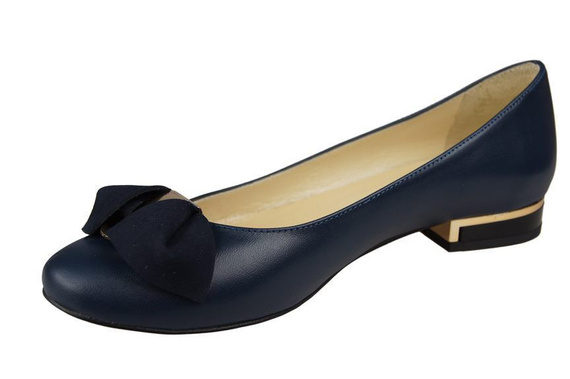 Dámské baleríny z přírodní kůže Navy blue 894 ElitaBut