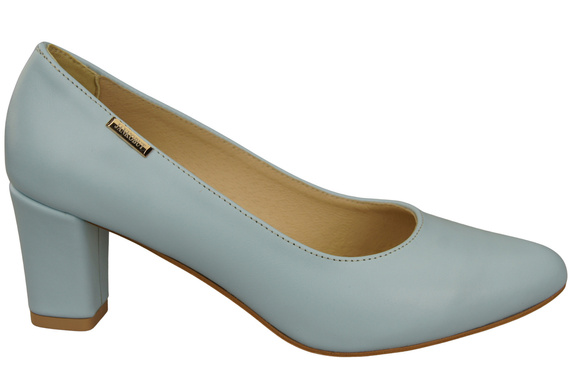 Klasická hladká obuv Dámské lodičky Light Blue in Natural Leather 213 ElitaBut