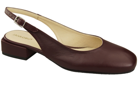 Dámská obuv Sandály Maroon Flat Heel Natural Leather 206 ElitaBut