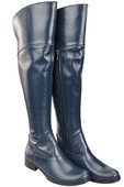 Dámské boty Navy blue Musketeers High over the knee natural leather 638 ElitaBut