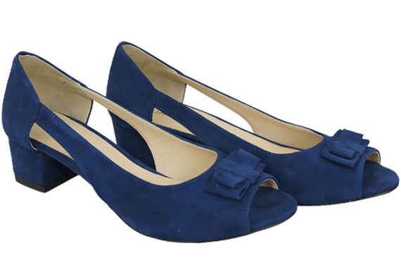 Dámská obuv Navy Blue Suede Leather Sandals 145 Z ElitaBut