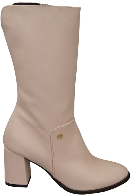 Obuv Dámské kozačky Powder pink do půli stehna z přírodní kůže 189 ElitaBut