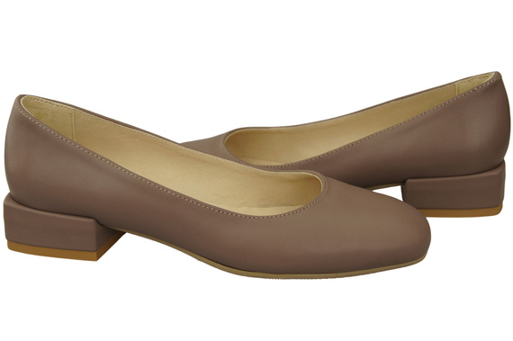 Pohodlné dámské boty Cappuccino Tmavé ploché boty z přírodní kůže 204 ElitaBut