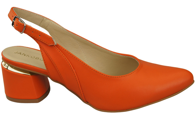 Dámská obuv Sandály Oranžová přírodní kůže 196 ElitaBut