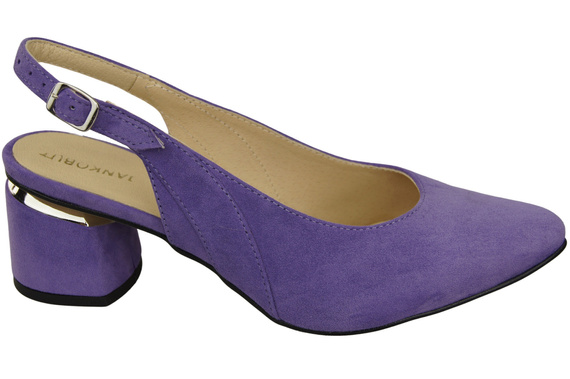 Dámské sandály z přírodní semišové kůže Fialová Elegance a pohodlí 196 Od ElitaBut