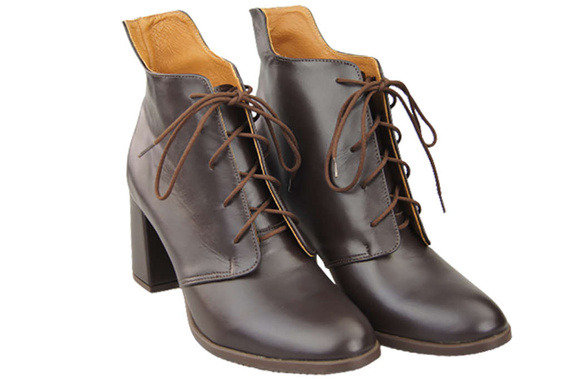 Obuv Dámské boty Chocolate Lace-up Winter Natural Leather 174 Z ElitaBut