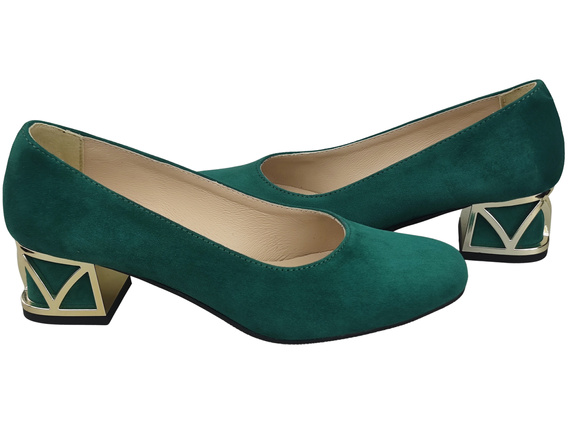 Pohodlné dámské boty Malachit lodičky s ozdobným podpatkem Přírodní semišová kůže 219 Od ElitaBut