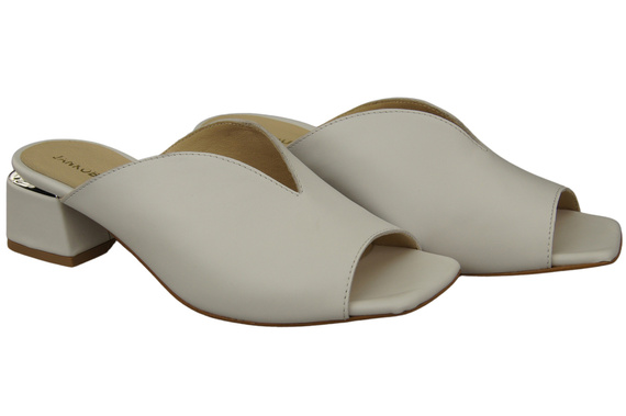 Dámská obuv Žabky na podpatku White Natural Leather 210 ElitaBut