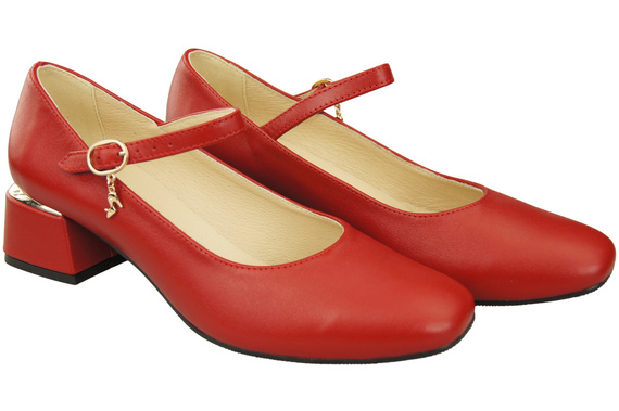 Dámské boty Boty s páskem Červená přírodní kůže 202 ElitaBut