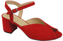 Dámská obuv Červené semišové kožené sandály 185 ElitaBut