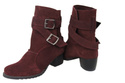 Dámské boty Boty Natural Leather Velour Maroon 119 ElitaBut