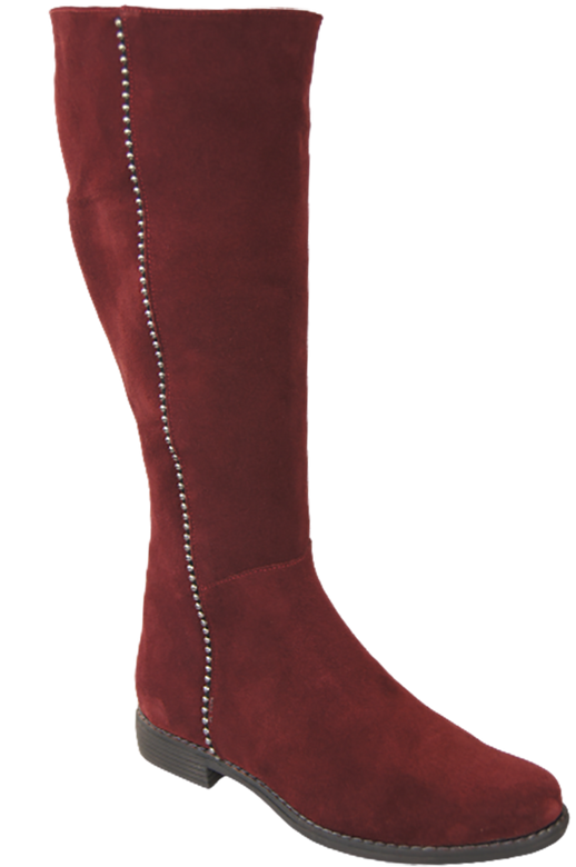 Dámské boty Maroon přírodní kůže Velour 153 ElitaBut