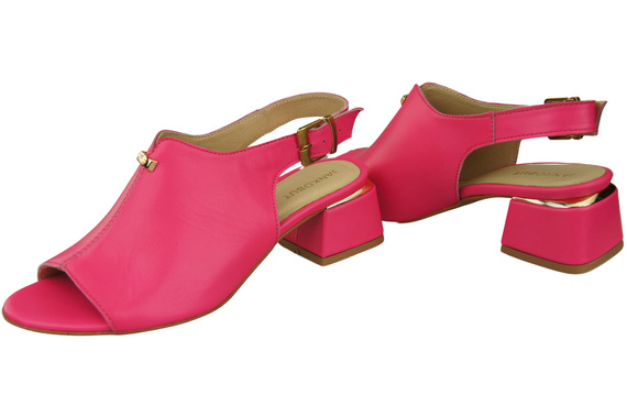 Dámská obuv Sandály Neon Pink Gold Buckle Natural Leather 198 ElitaBut