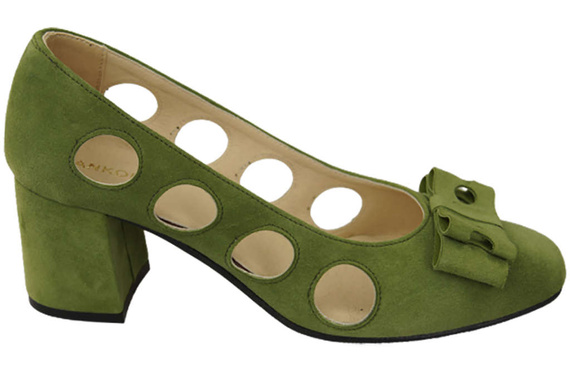 Dámská obuv Pistachio Natural Leather Suede pumps 182 ElitaBut