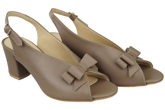 Dámská obuv Sandály z pravé kůže Cappuccino Faced 148 L ElitaBut