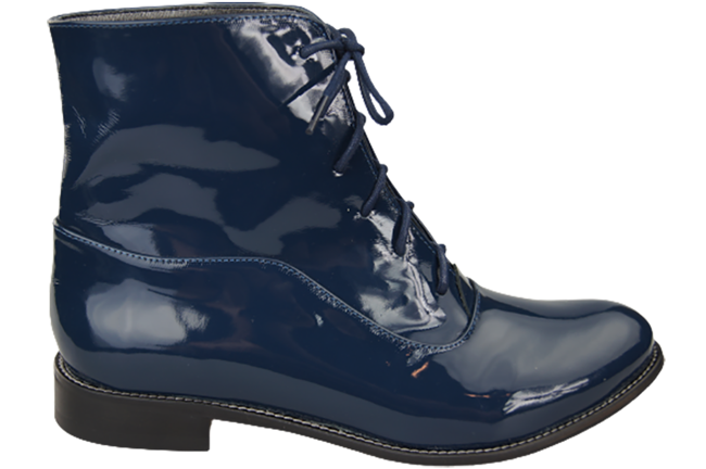 Dámské kozačky námořnicky modré lakované jaro/podzim přírodní kůže 155 L ElitaBut