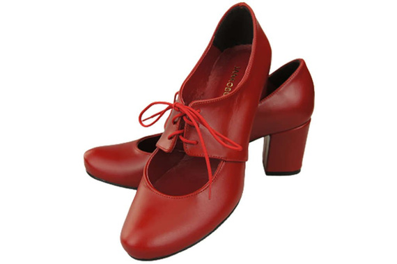 Obuv Dámské polobotky z přírodní kůže Červená 161 ElitaBut