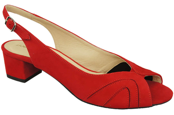 Dámská obuv Sandály semišové kožené Červená 991 ElitaBut