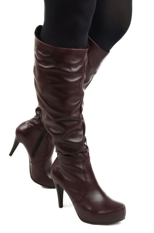 Dámské boty na platformě Přírodní kůže Maroon 120 ElitaBut