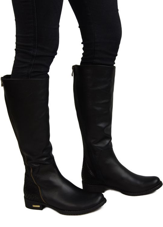 Dámské boty z přírodní kůže Black 947 ElitaBut