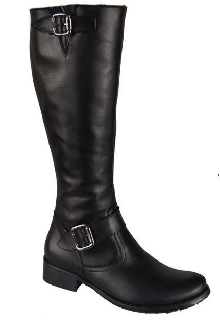 Obuv Dámské kozačky Přírodní kůže Černá 747 ElitaBut