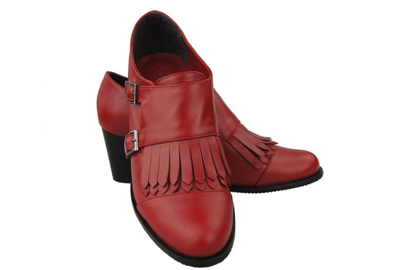 Obuv Dámské polobotky z přírodní kůže Červená 985 ElitaBut