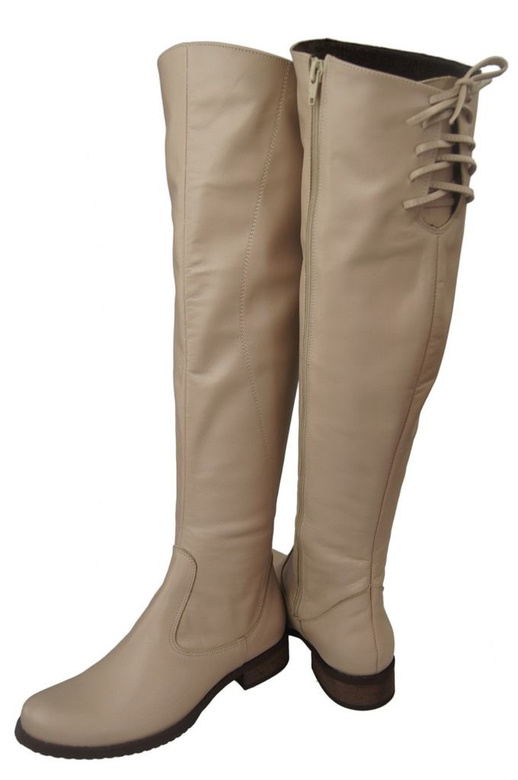 Dámské kozačky Cappuccino Bright Musketeers nad kolena Přírodní kůže 121 ElitaBut