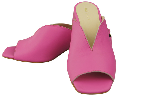 Dámská obuv na podpatku Fuchsiová přírodní kůže 210 ElitaBut