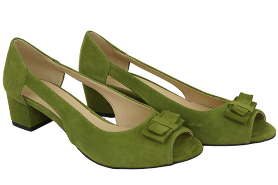 Dámská obuv Pistachio Leather Suede Sandals 145 Z ElitaBut