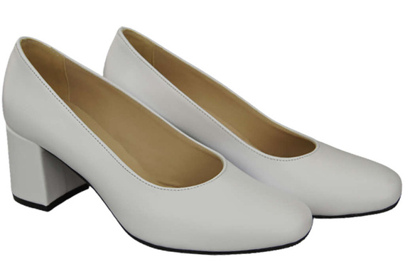 Dámská obuv Přírodní kožené lodičky 171 White ElitaBut