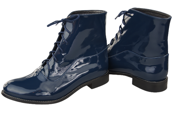 Dámské kozačky námořnicky modré lakované jaro/podzim přírodní kůže 155 L ElitaBut