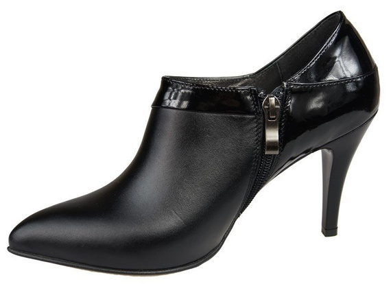 Obuv Dámské polobotky z přírodní kůže Černá 865 ElitaBut