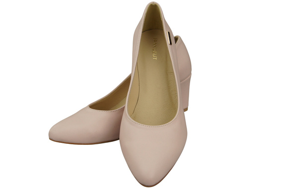 Klasické hladké boty Dámské lodičky Powder Pink in Natural Leather 213 ElitaBut