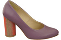 Dámská obuv Dámské lodičky Fialová přírodní kůže Barevný ozdobný podpatek 194 ElitaBut