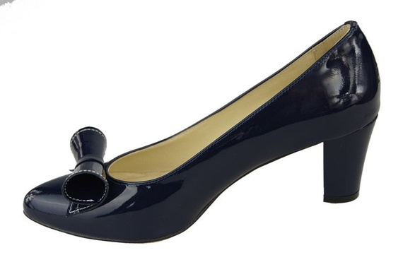 Dámská obuv Dámské kožené lodičky Navy blue Lacquer 975 ElitaBut