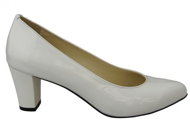 Dámská obuv Dámské kožené lodičky White Lacquer 974 ElitaBut