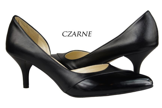 Dámská obuv Přírodní kožené lodičky Black 898 ElitaBut