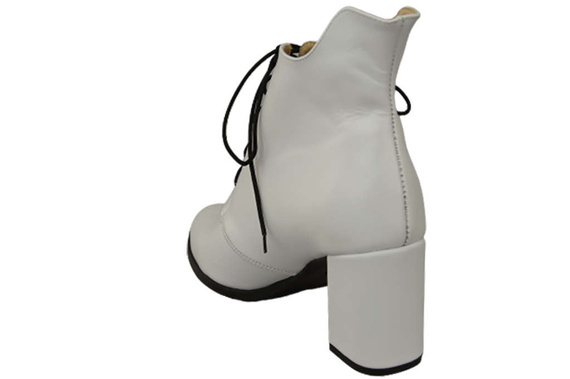 Obuv Dámské bílé šněrovací boty Zimní přírodní kůže 174 Z ElitaBut