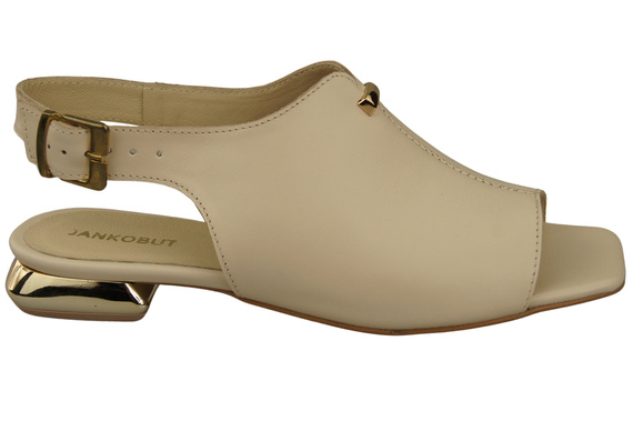 Pohodlná dámská obuv Sandály béžové Ploché zlaté podpatky Přírodní kůže 207 ElitaBut