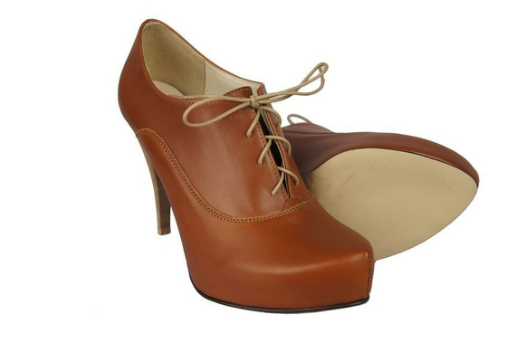 Dámská obuv šněrovací přírodní kůže Red 697 ElitaBut