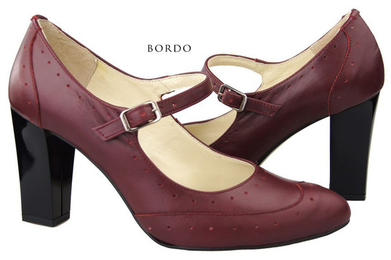 Dámská obuv Dámské kožené lodičky Maroon 958 ElitaBut